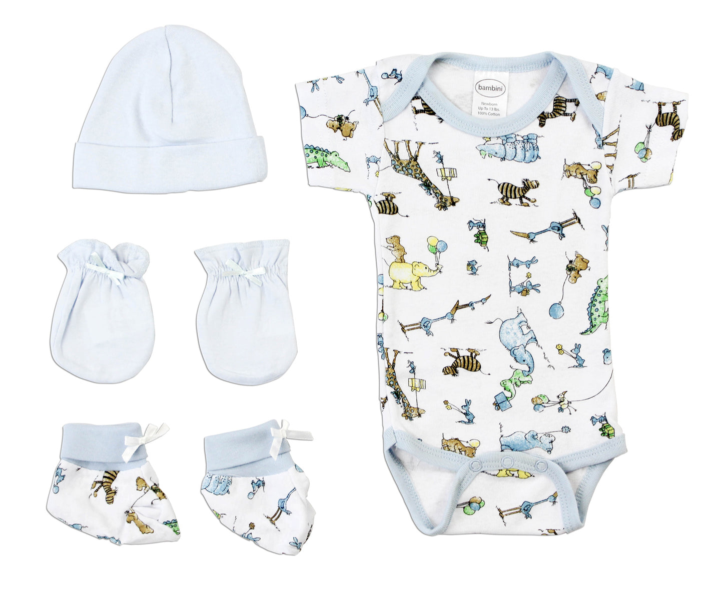 Bambini Newborn Baby Boys 4 Pc Layette Baby Shower Gift Set
