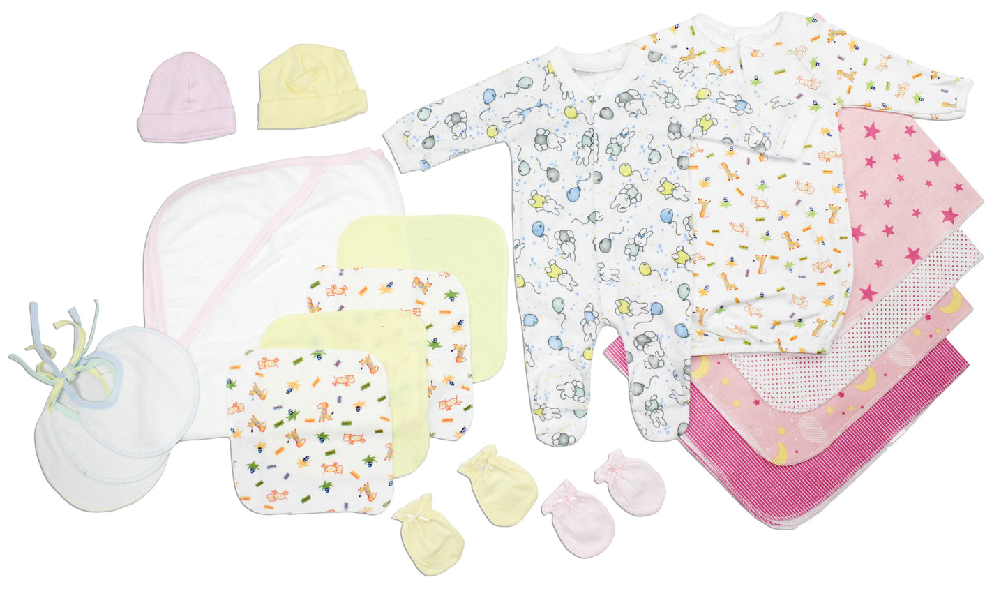 Bambini Newborn Baby Girls 18 Pc Layette Baby Shower Gift Set