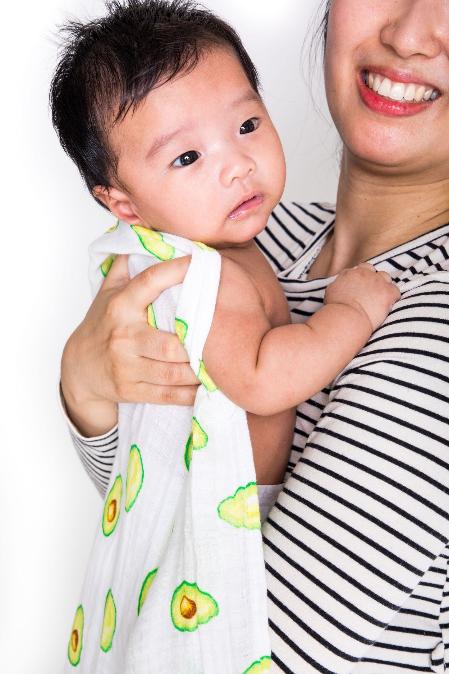 ORGANIC SWADDLE SET - AVOCADO GREEN STRIPE