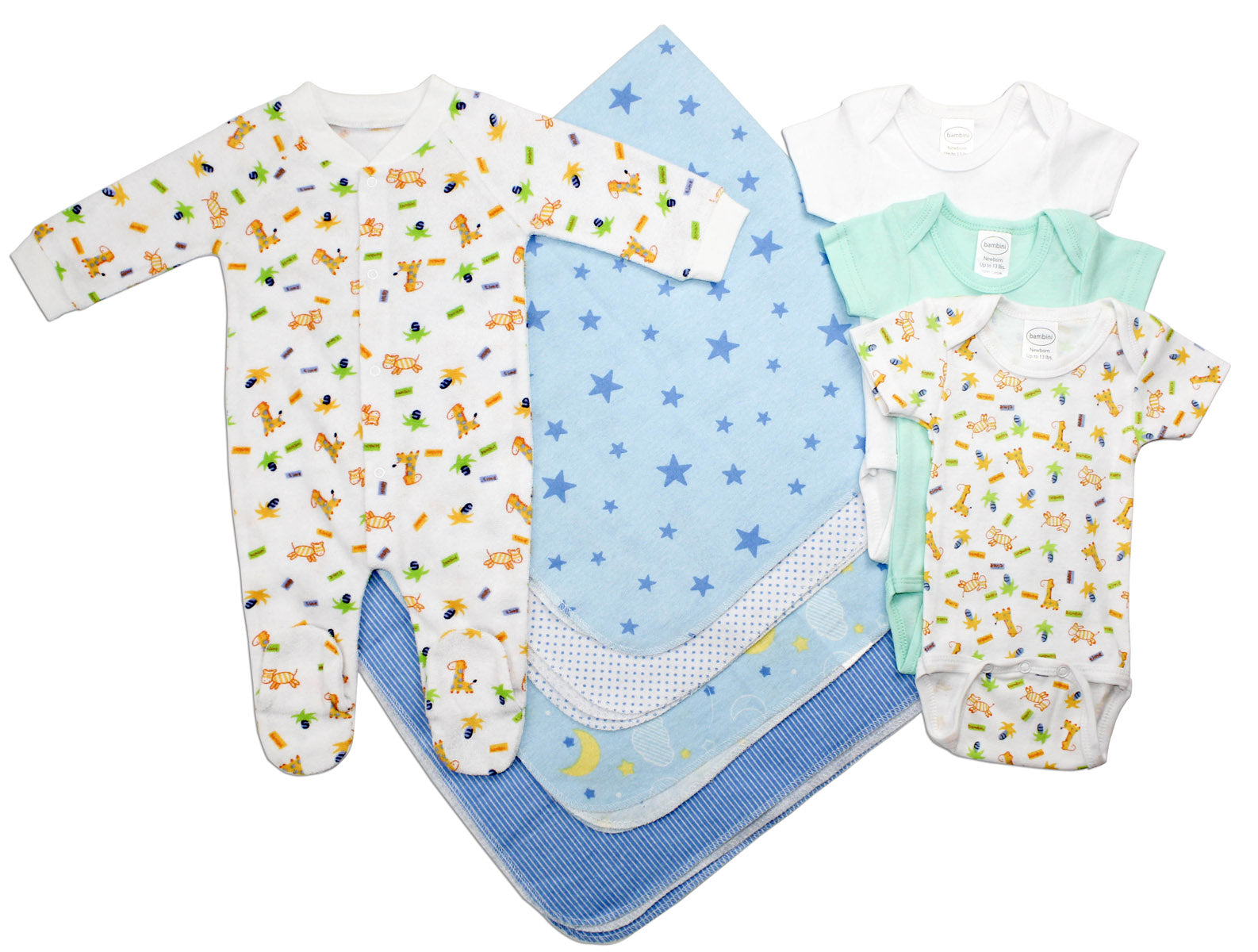 Newborn Baby Boy 8 Pc Layette Baby Shower Gift Set – Cuties Needs